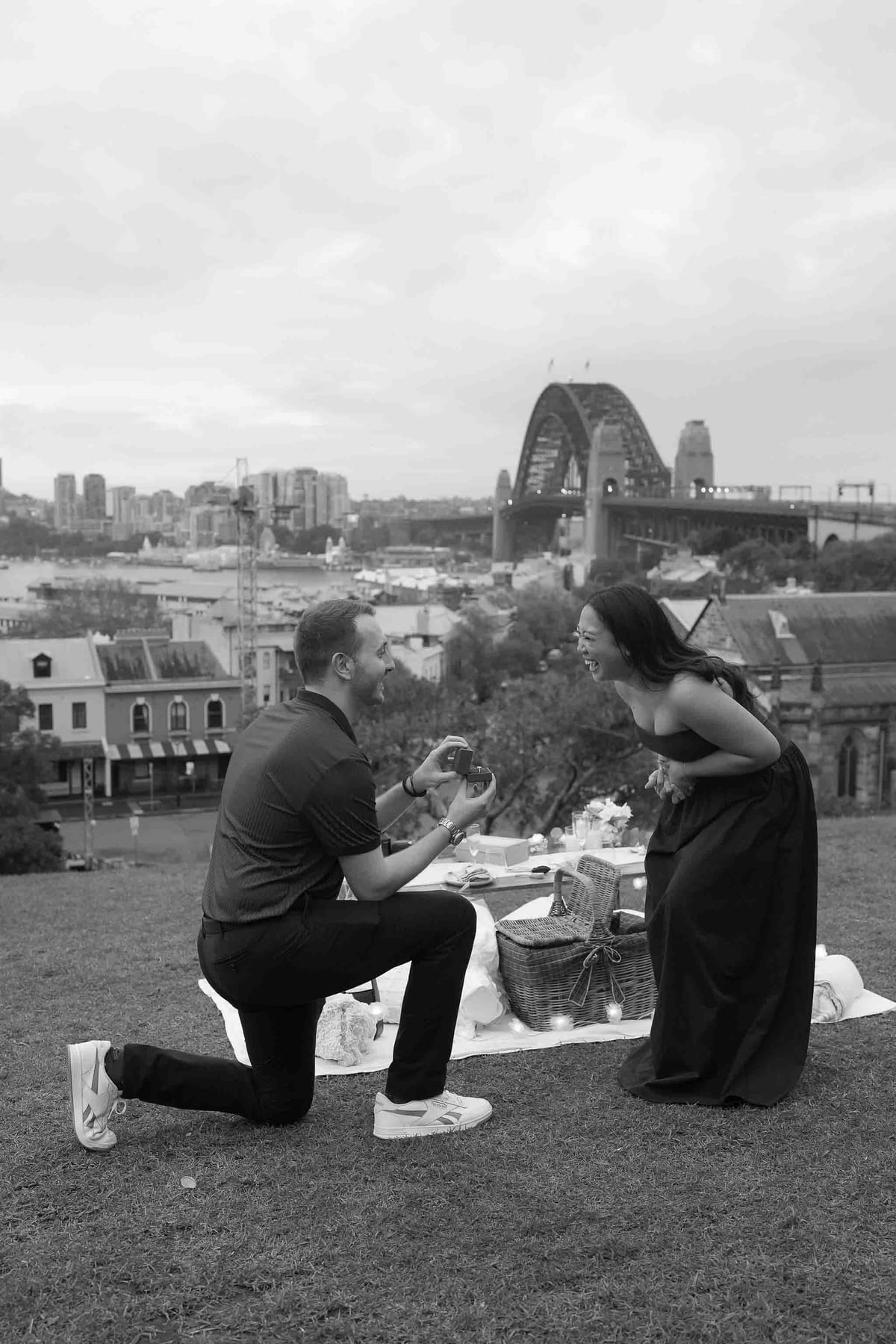Dylan’s Surprise Proposal at Observatory Hill | Sydney Harbour Engagement Photography