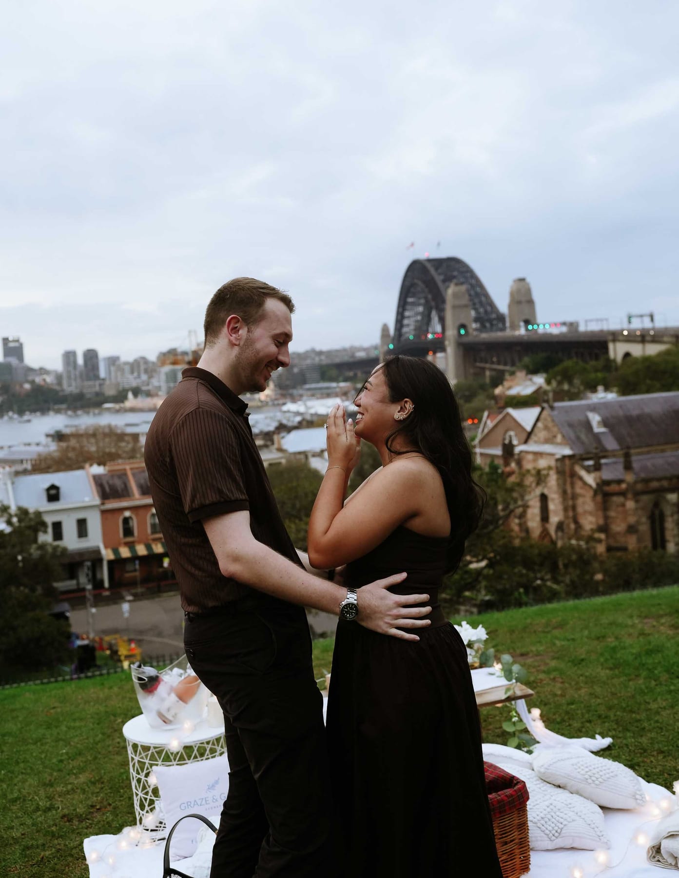 Dylan’s Surprise Proposal at Observatory Hill | Sydney Harbour Engagement Photography