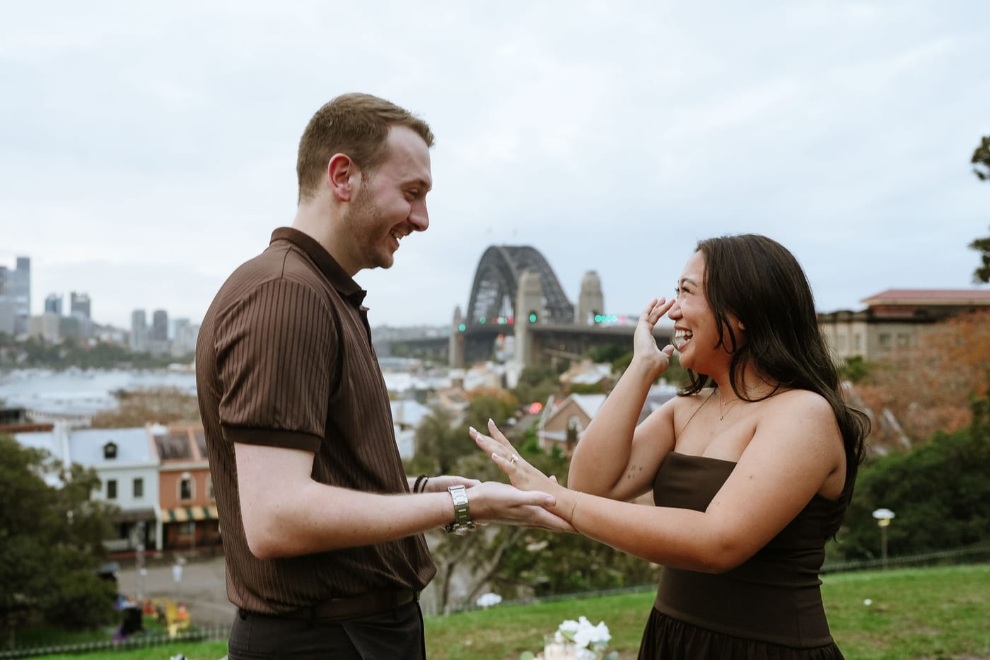 Dylan’s Surprise Proposal at Observatory Hill | Sydney Harbour Engagement Photography