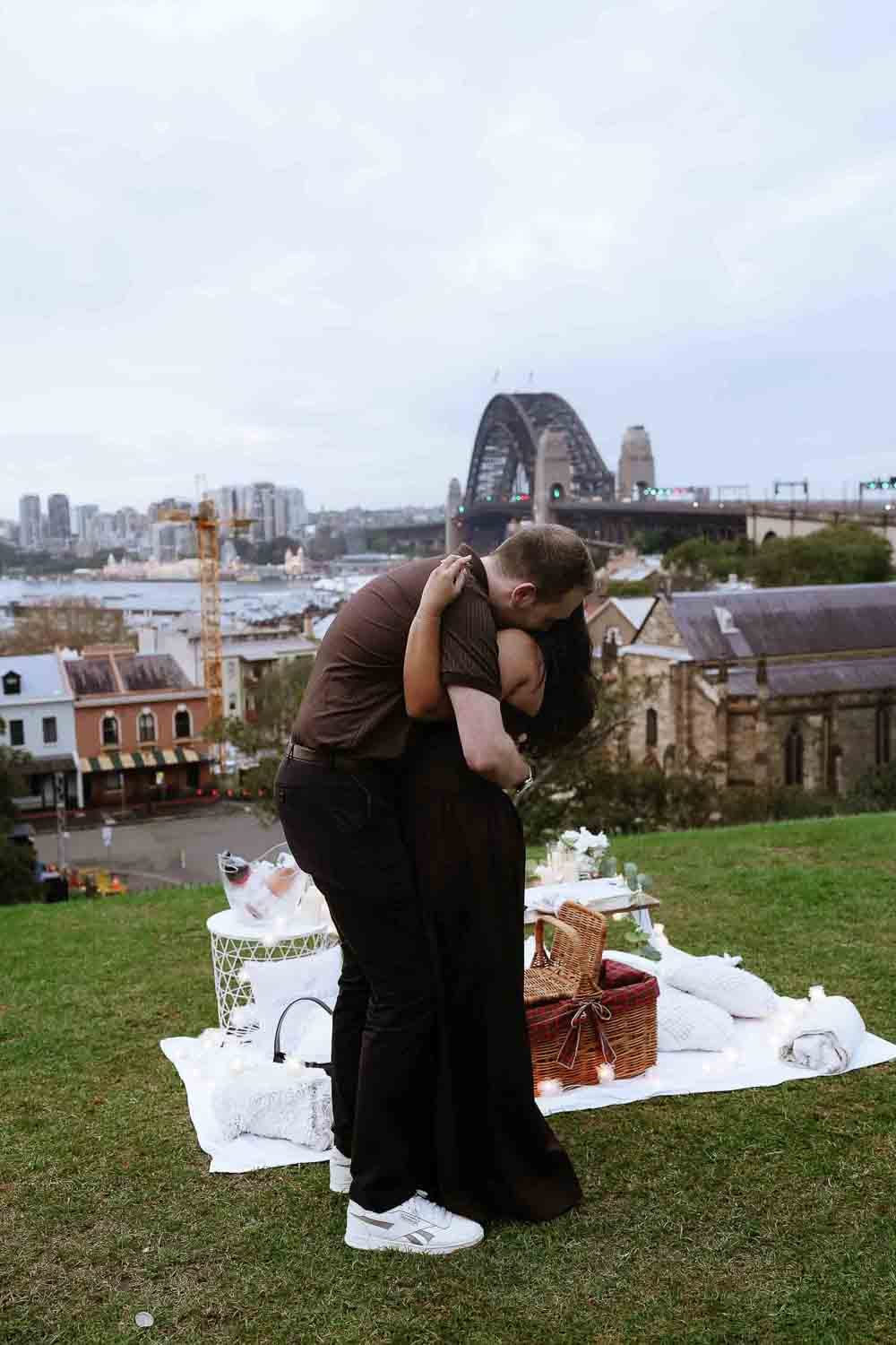 Dylan’s Surprise Proposal at Observatory Hill | Sydney Harbour Engagement Photography