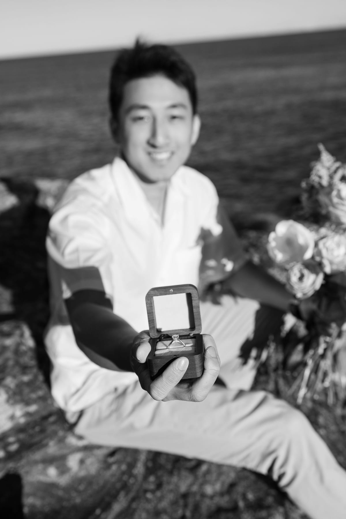 Jackie’s Surprise Proposal at Coogee Beach Cliffs | Sydney Coastal Engagement Photography
