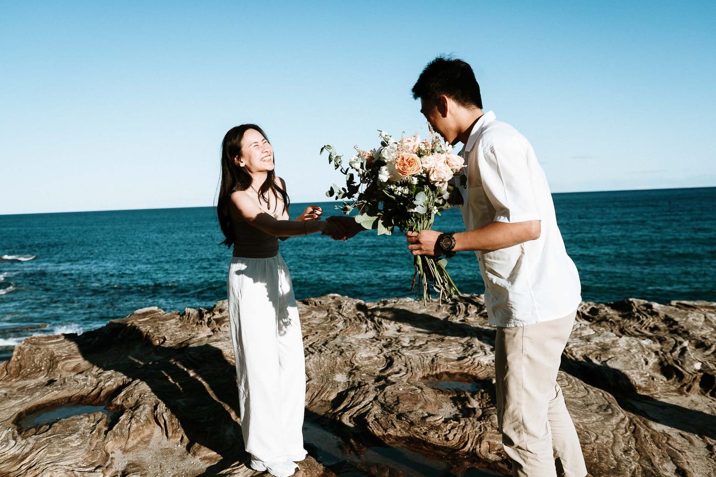 Jackie’s Surprise Proposal at Coogee Beach Cliffs | Sydney Coastal Engagement Photography