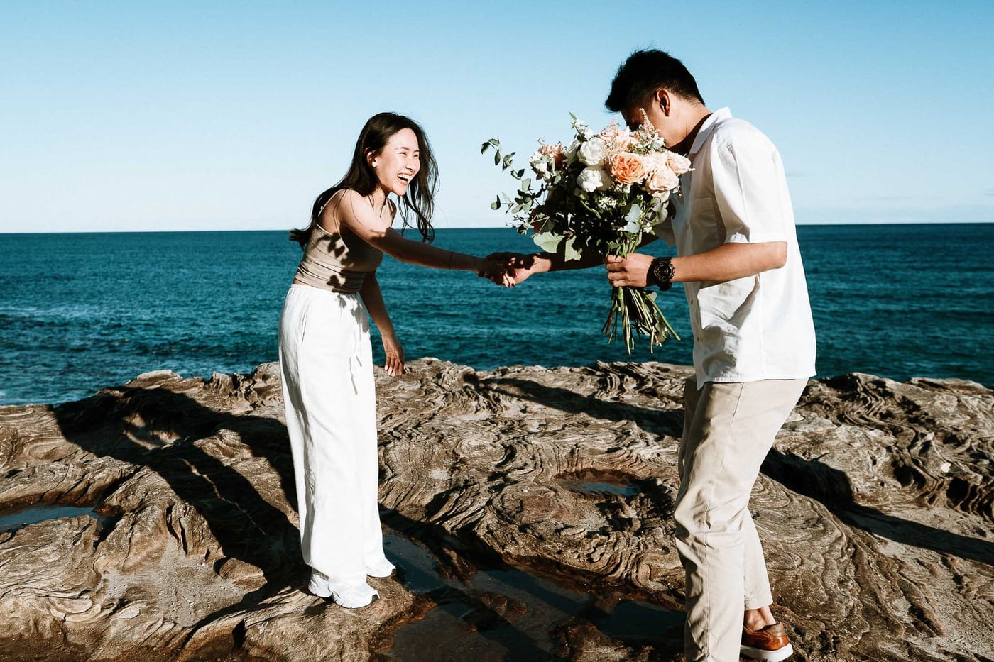 Jackie’s Surprise Proposal at Coogee Beach Cliffs | Sydney Coastal Engagement Photography