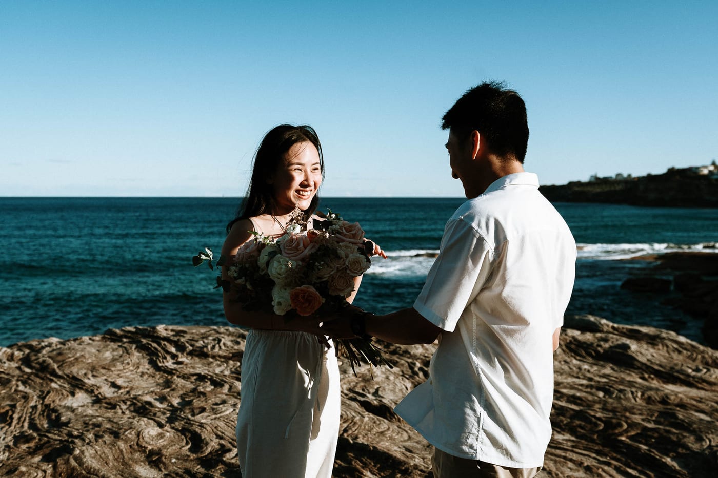 Jackie’s Surprise Proposal at Coogee Beach Cliffs | Sydney Coastal Engagement Photography