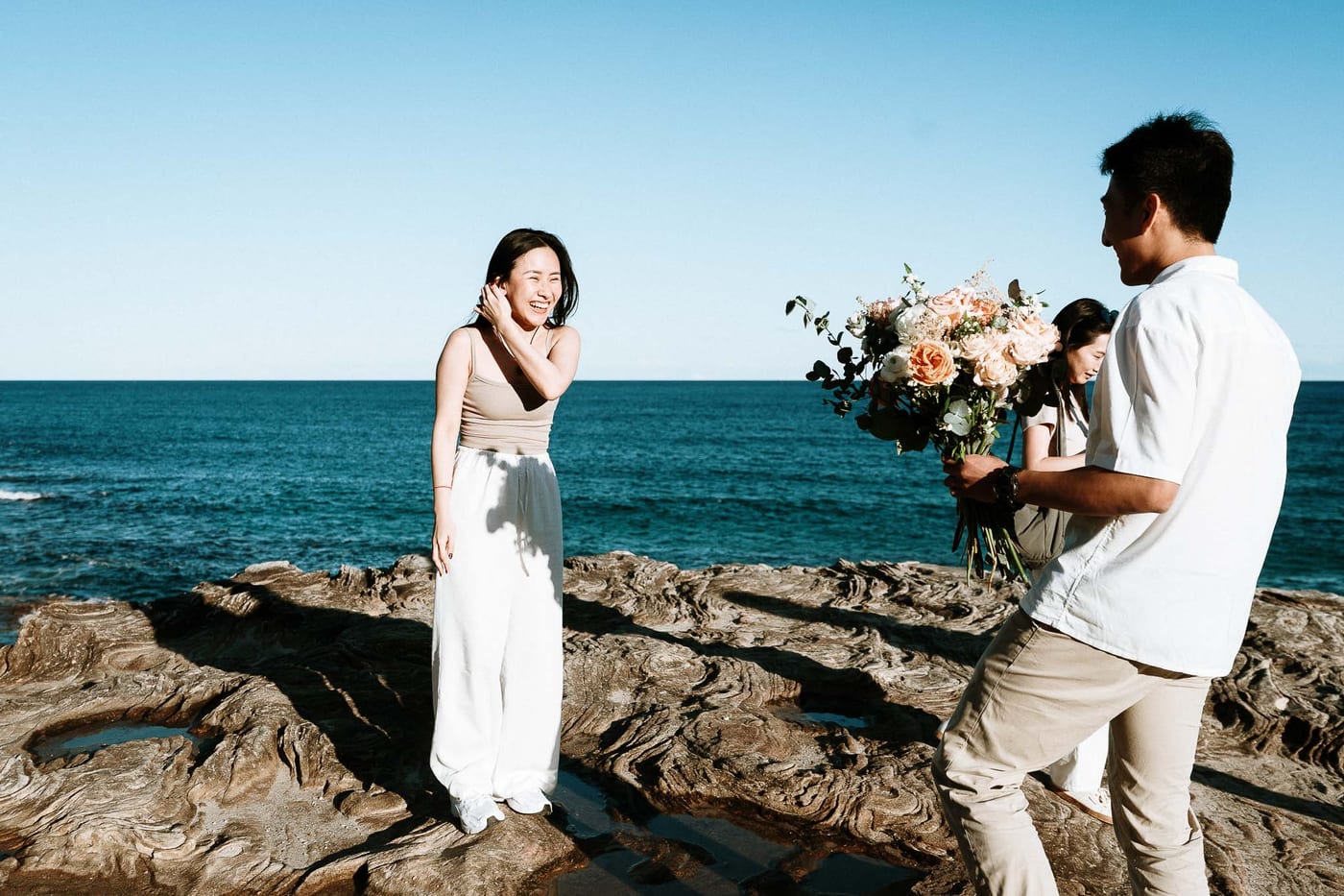 Jackie’s Surprise Proposal at Coogee Beach Cliffs | Sydney Coastal Engagement Photography