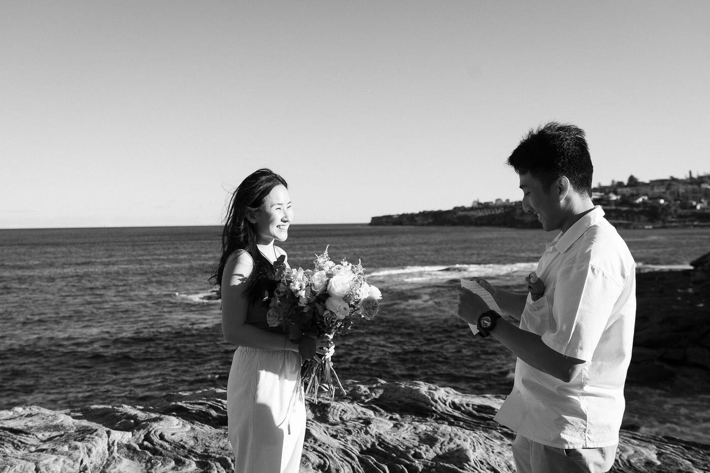 Jackie’s Surprise Proposal at Coogee Beach Cliffs | Sydney Coastal Engagement Photography