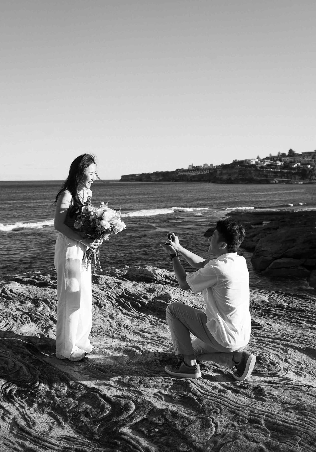 Jackie’s Surprise Proposal at Coogee Beach Cliffs | Sydney Coastal Engagement Photography