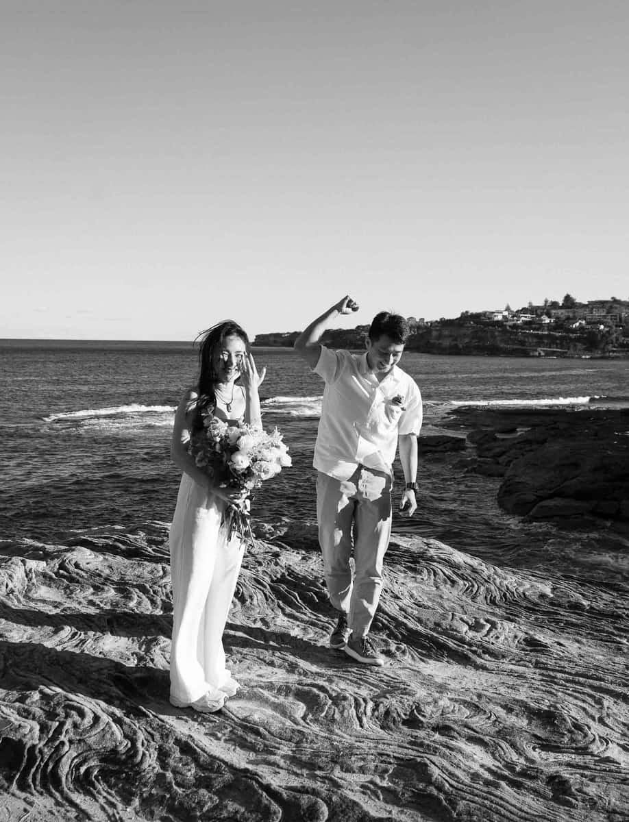 Jackie’s Surprise Proposal at Coogee Beach Cliffs | Sydney Coastal Engagement Photography