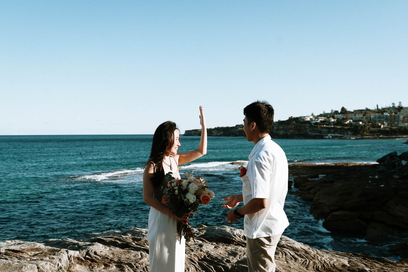 Jackie’s Surprise Proposal at Coogee Beach Cliffs | Sydney Coastal Engagement Photography