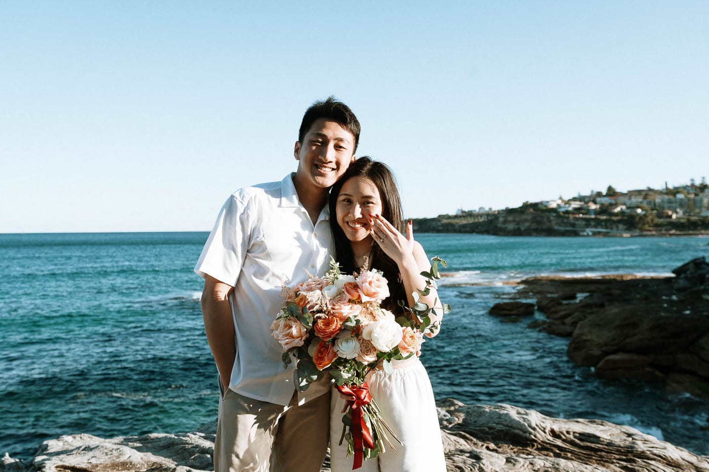 Jackie’s Surprise Proposal at Coogee Beach Cliffs | Sydney Coastal Engagement Photography