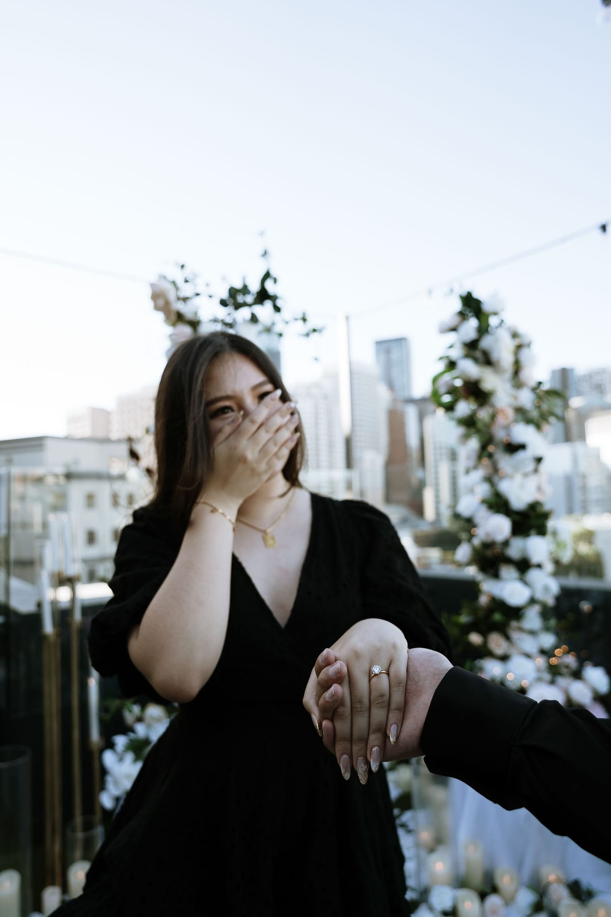 James and Pamela’s Rooftop Proposal at Rydges Sydney | Luxury City Engagement Photography