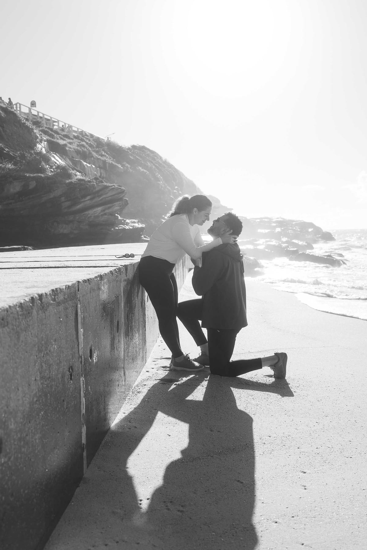Kwame and Elise’s Surprise Proposal at Bronte Beach | Sydney Coastal Engagement Photography