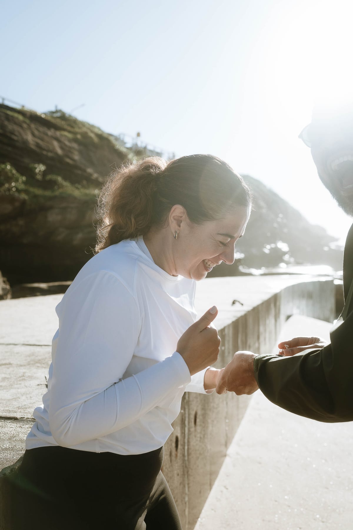 Kwame and Elise’s Surprise Proposal at Bronte Beach | Sydney Coastal Engagement Photography