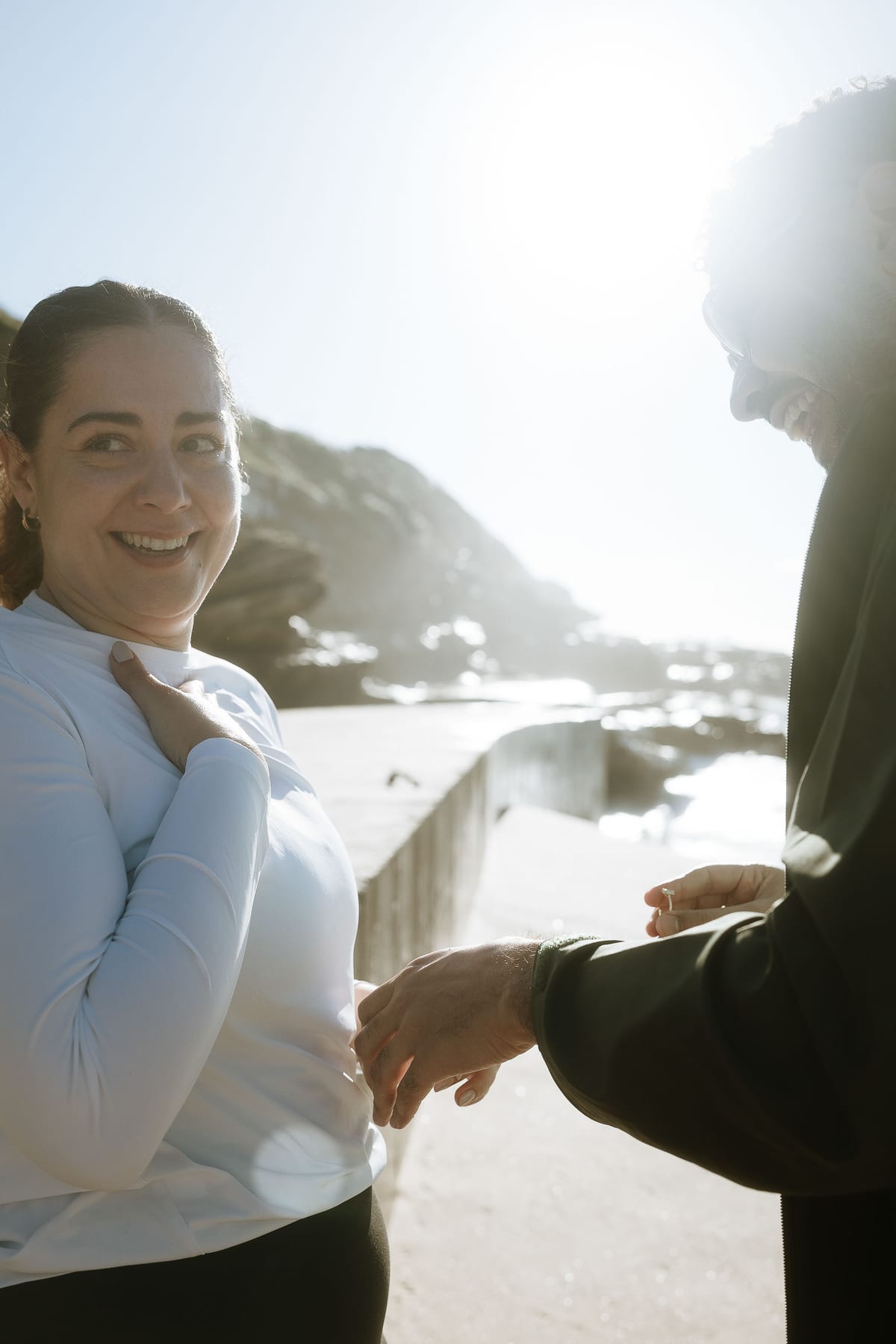 Kwame and Elise’s Surprise Proposal at Bronte Beach | Sydney Coastal Engagement Photography