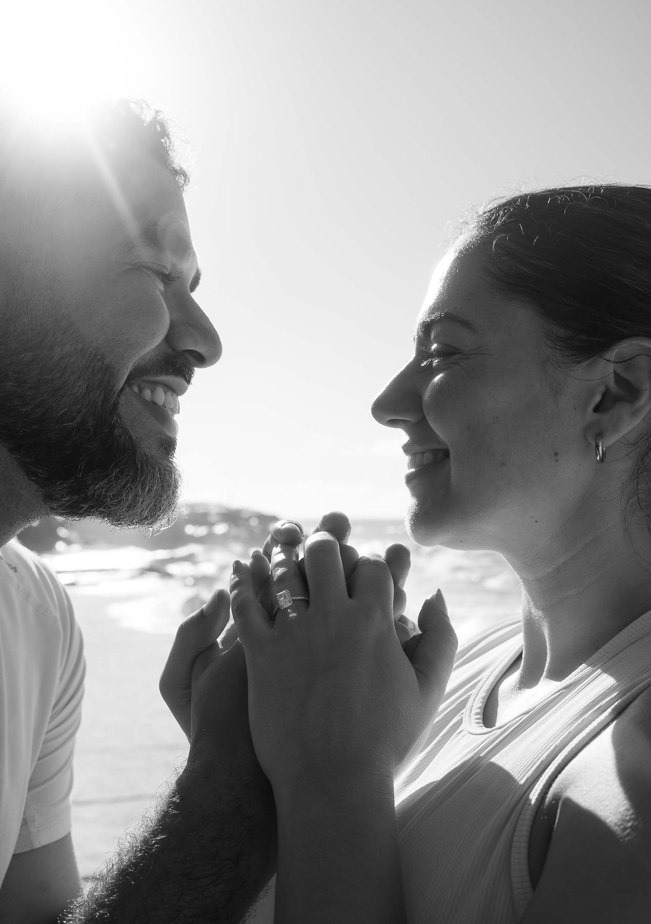 Kwame and Elise’s Surprise Proposal at Bronte Beach | Sydney Coastal Engagement Photography