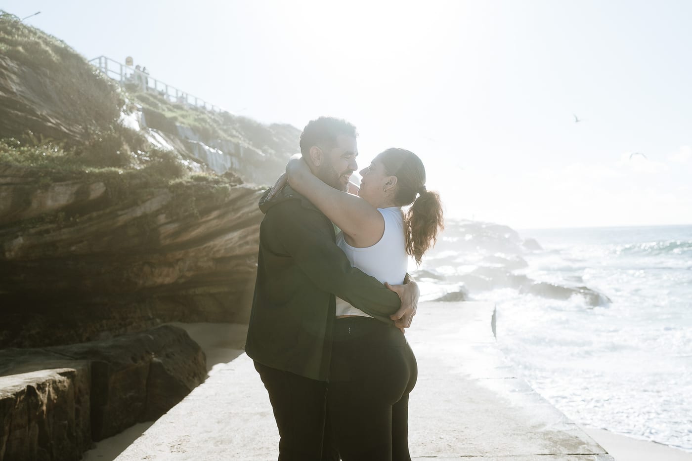 Kwame and Elise’s Surprise Proposal at Bronte Beach | Sydney Coastal Engagement Photography