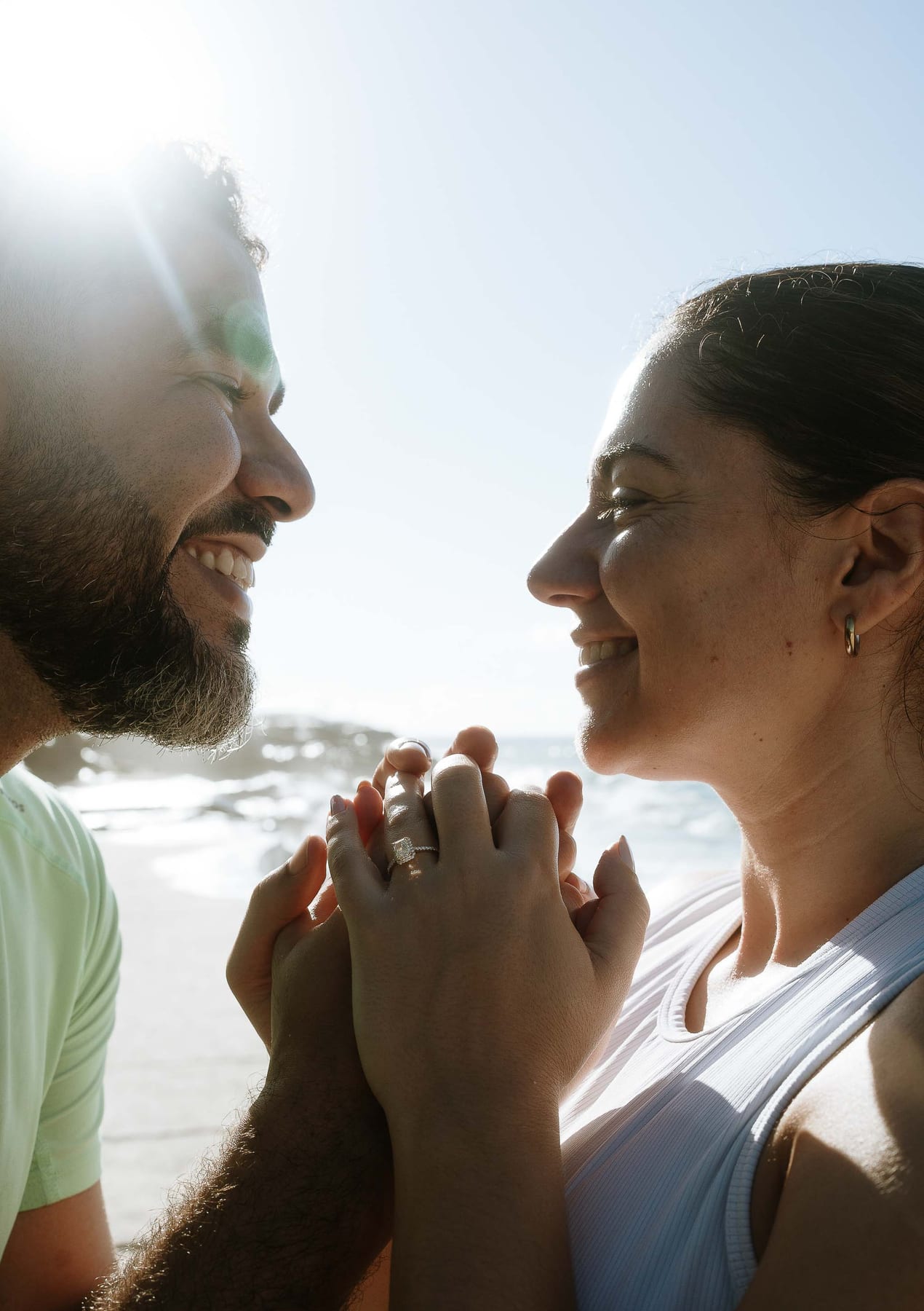 Kwame and Elise’s Surprise Proposal at Bronte Beach | Sydney Coastal Engagement Photography