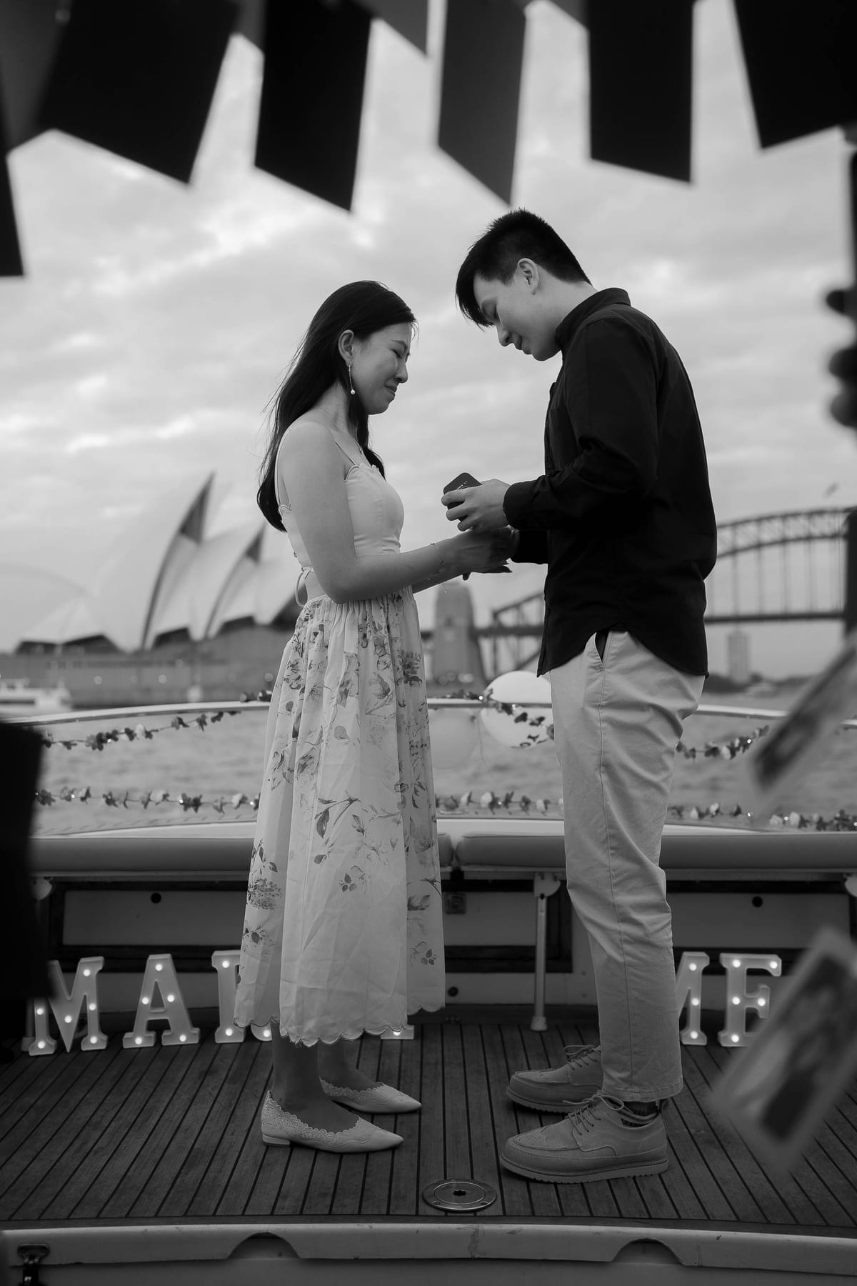 Leung and His Surprise Boat Proposal in Sydney Harbour | Engagement Photography on the Water