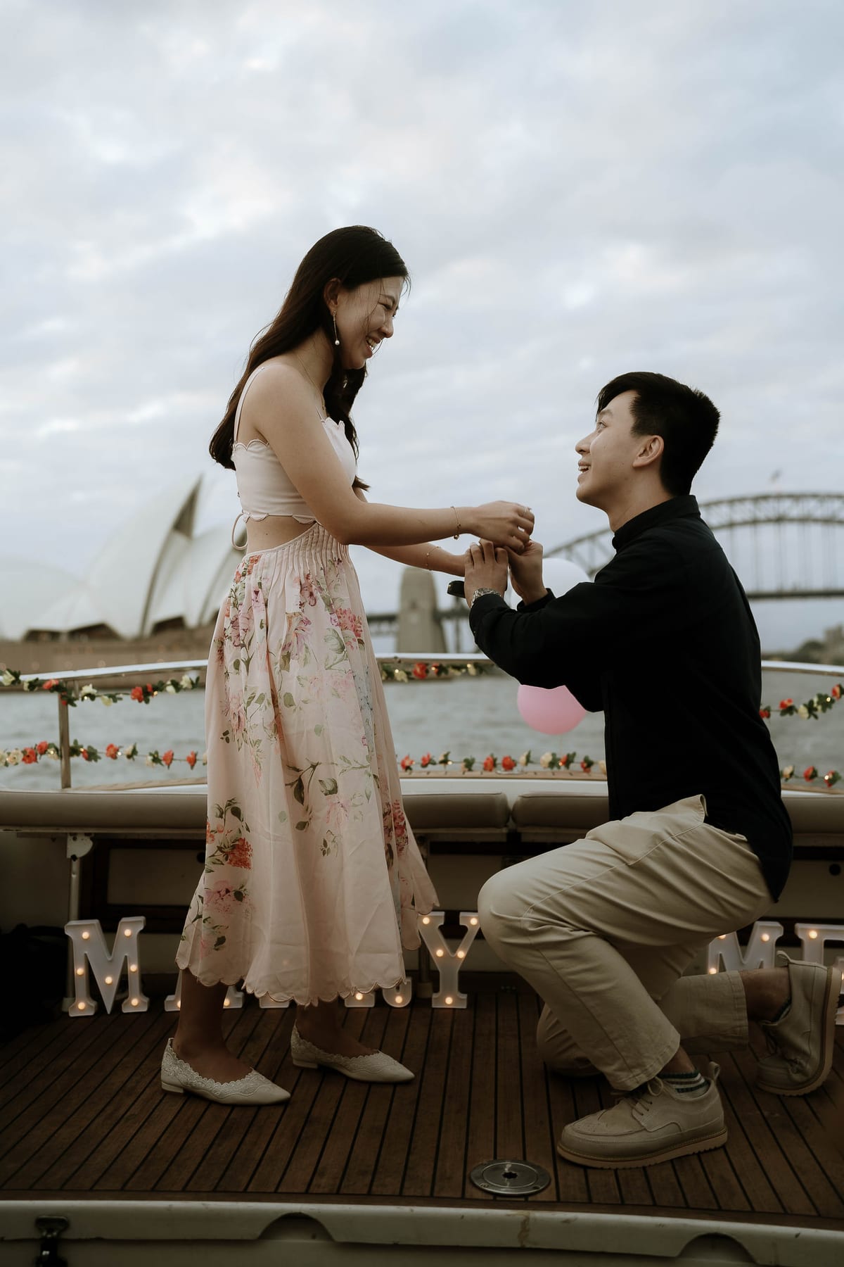 Leung and His Surprise Boat Proposal in Sydney Harbour | Engagement Photography on the Water
