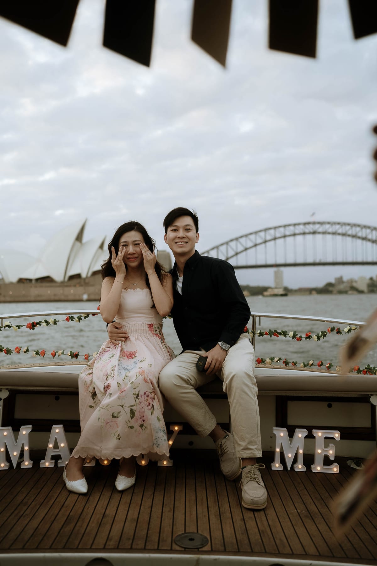 Leung and His Surprise Boat Proposal in Sydney Harbour | Engagement Photography on the Water