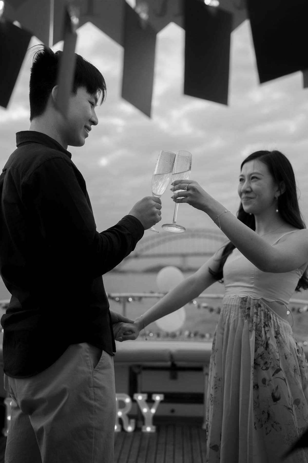Leung and His Surprise Boat Proposal in Sydney Harbour | Engagement Photography on the Water