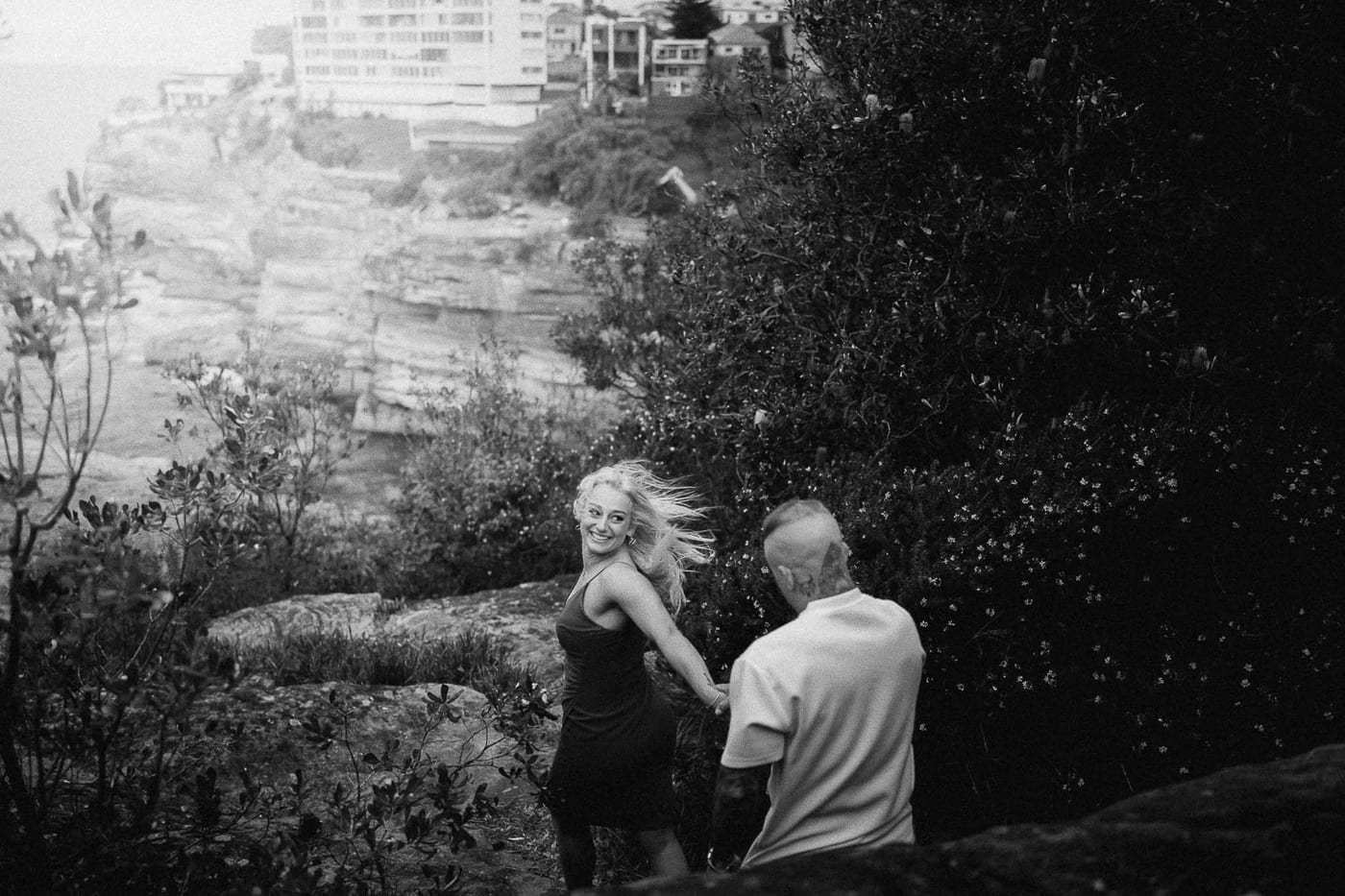 Lachlan and Kirra’s Surprise Proposal at Diamond Bay Cliffs | Sydney Coastal Engagement Photography