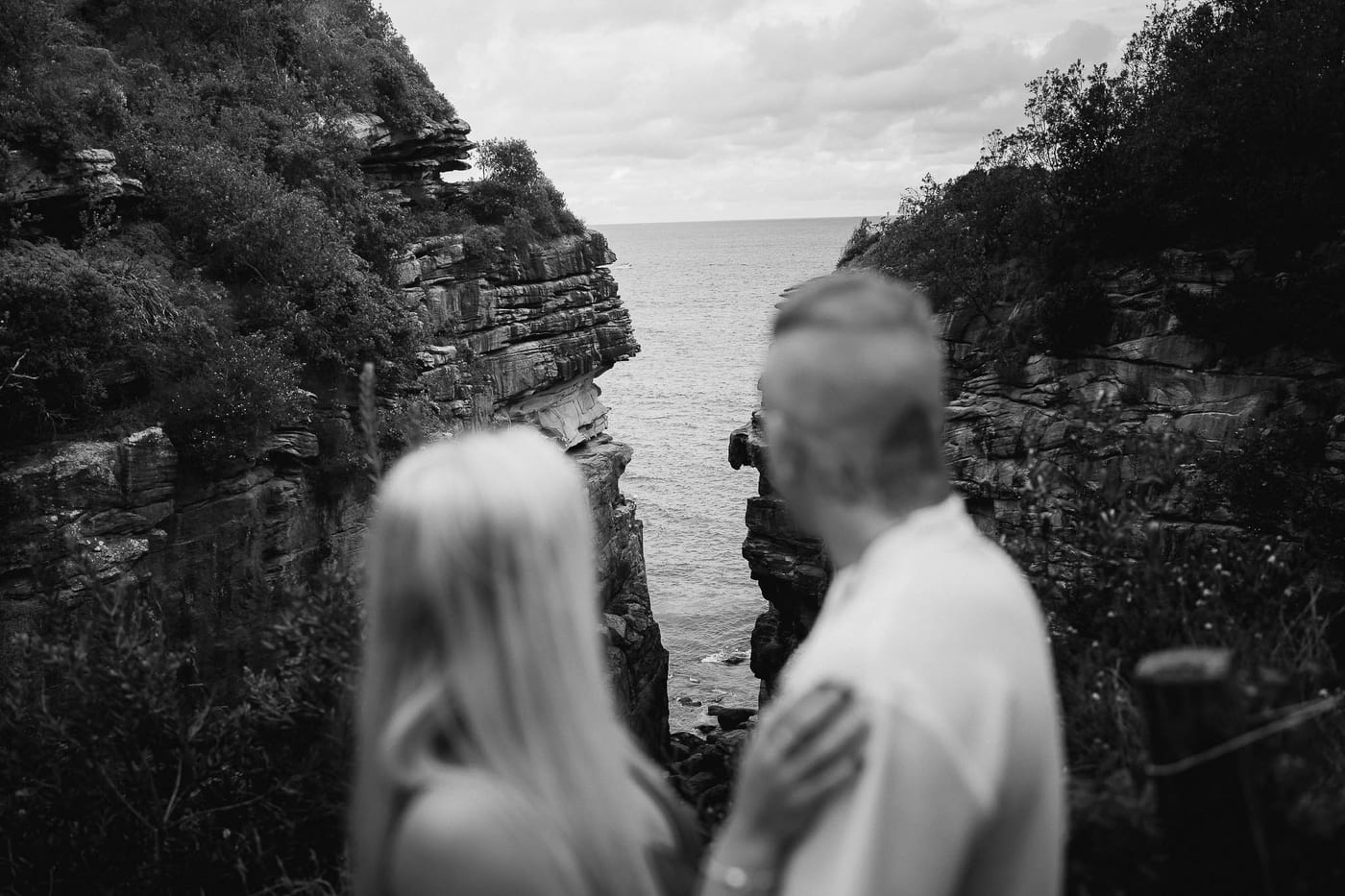 Lachlan and Kirra’s Surprise Proposal at Diamond Bay Cliffs | Sydney Coastal Engagement Photography