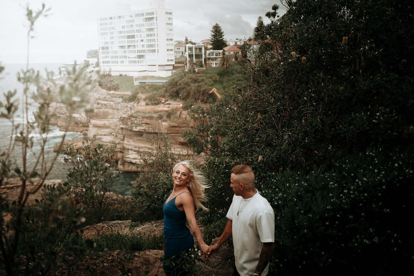 Lachlan and Kirra’s Surprise Proposal at Diamond Bay Cliffs | Sydney Coastal Engagement Photography