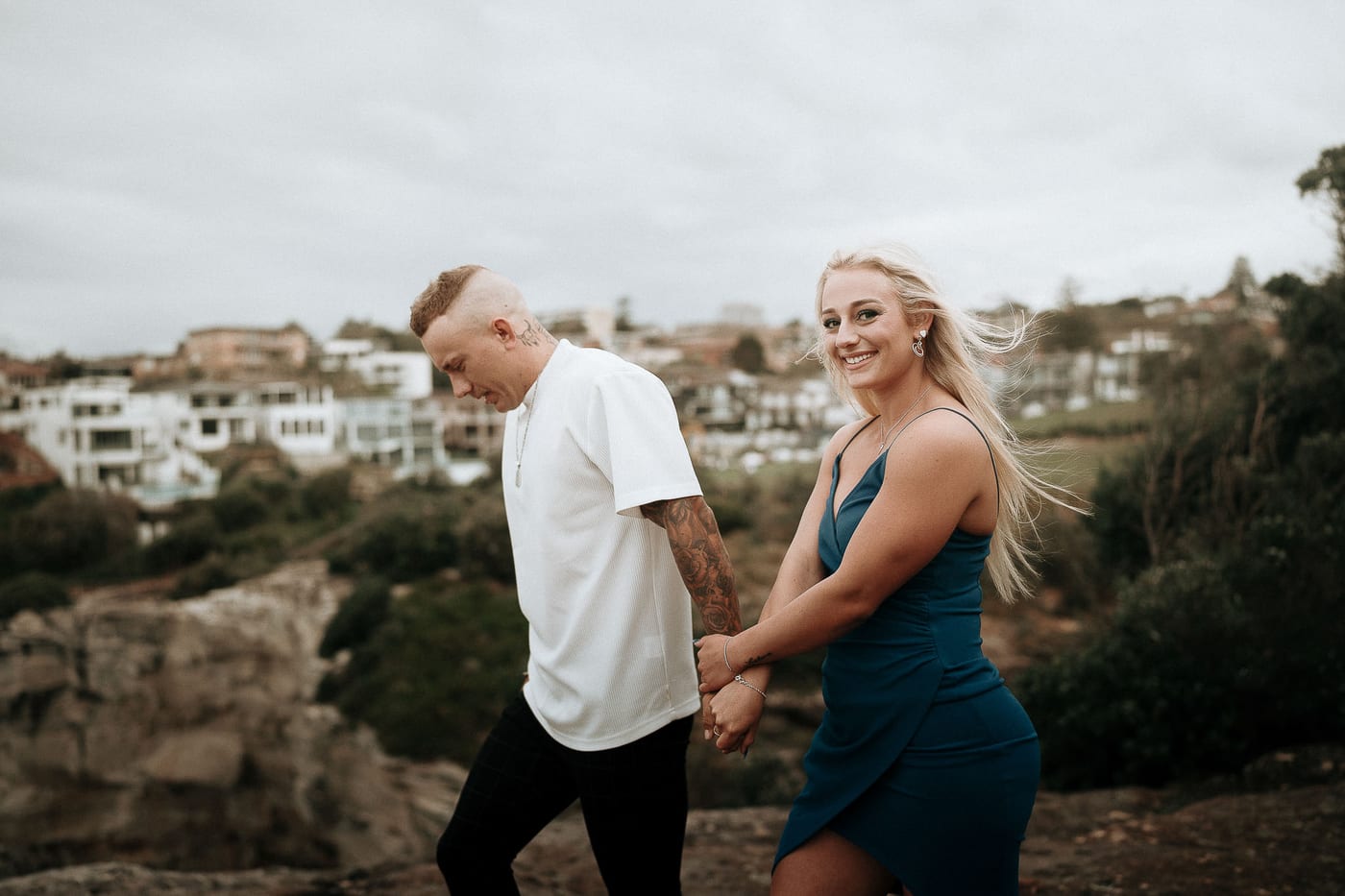Lachlan and Kirra’s Surprise Proposal at Diamond Bay Cliffs | Sydney Coastal Engagement Photography