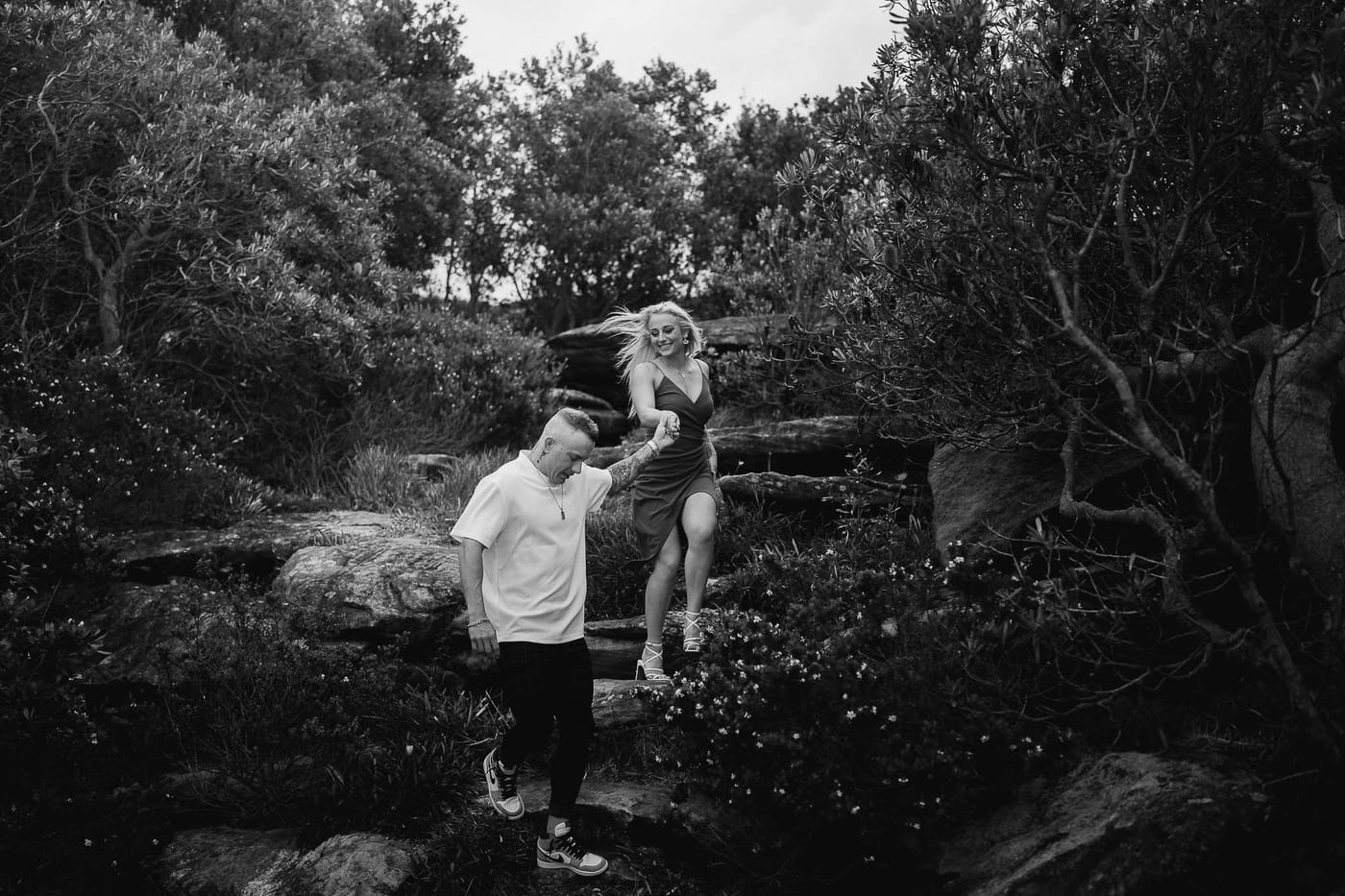Lachlan and Kirra’s Surprise Proposal at Diamond Bay Cliffs | Sydney Coastal Engagement Photography