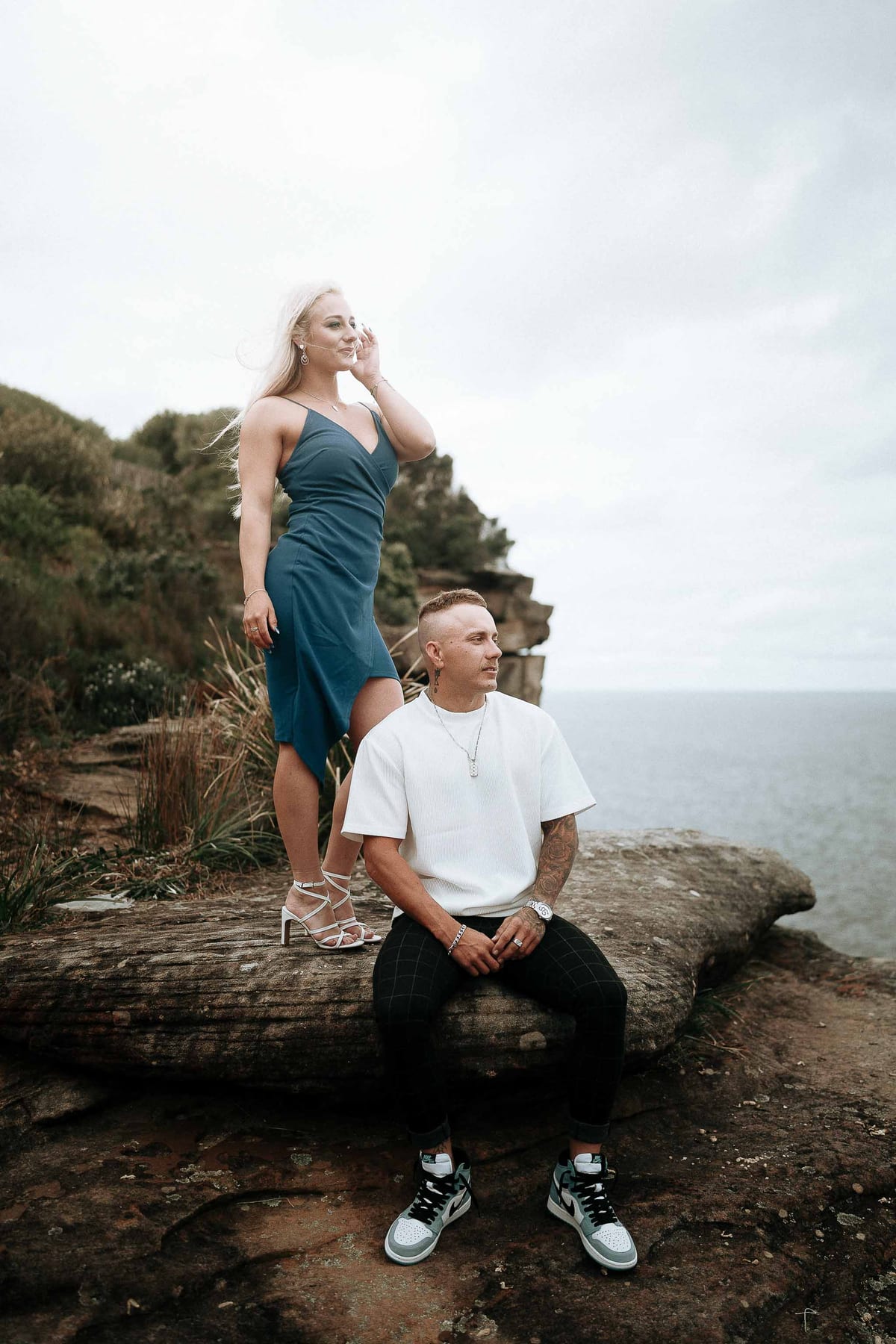 Lachlan and Kirra’s Surprise Proposal at Diamond Bay Cliffs | Sydney Coastal Engagement Photography