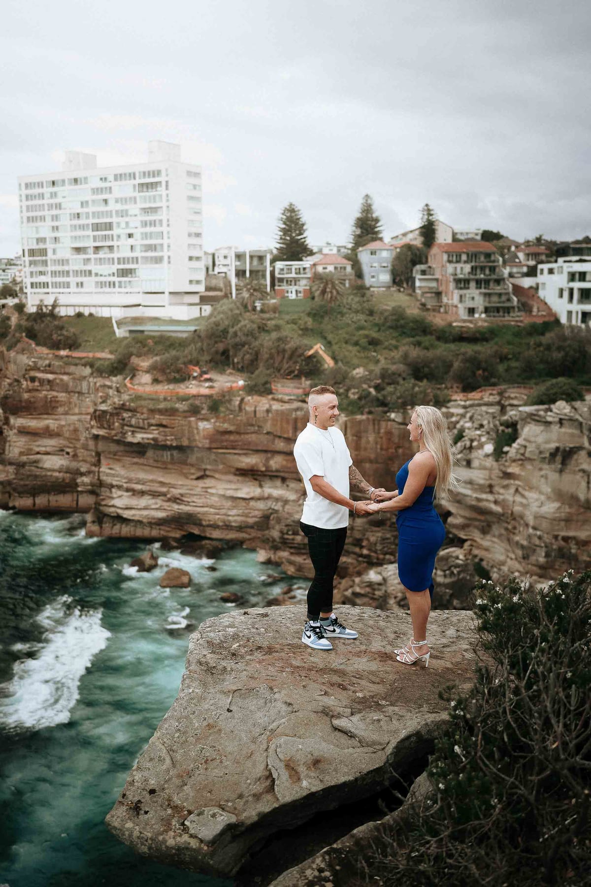Lachlan and Kirra’s Surprise Proposal at Diamond Bay Cliffs | Sydney Coastal Engagement Photography
