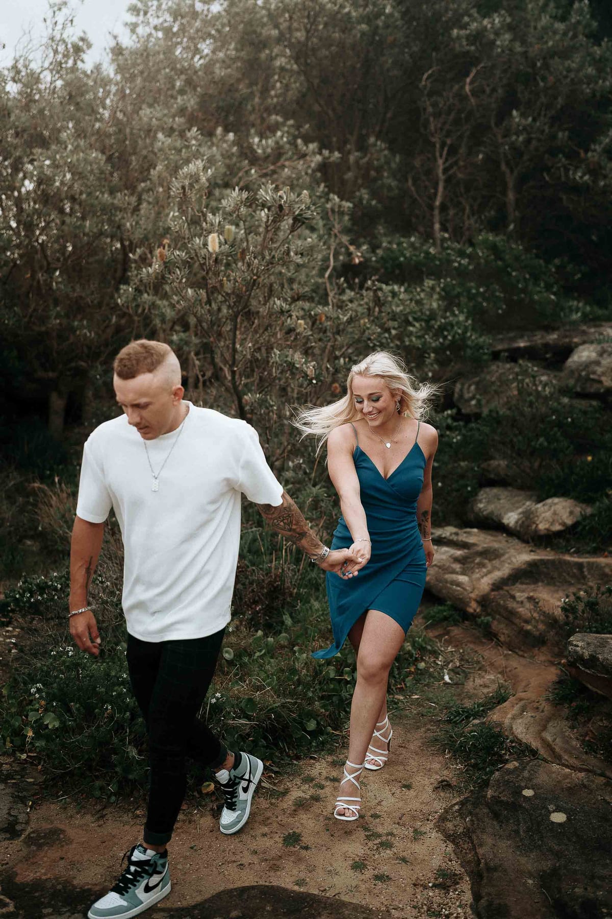 Lachlan and Kirra’s Surprise Proposal at Diamond Bay Cliffs | Sydney Coastal Engagement Photography