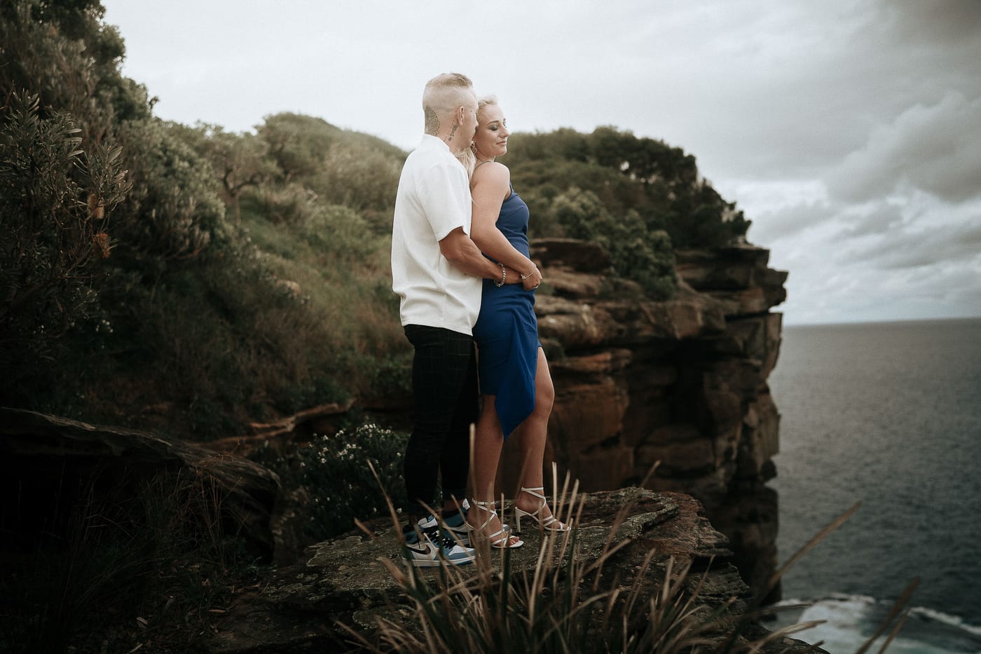 Lachlan and Kirra’s Surprise Proposal at Diamond Bay Cliffs | Sydney Coastal Engagement Photography