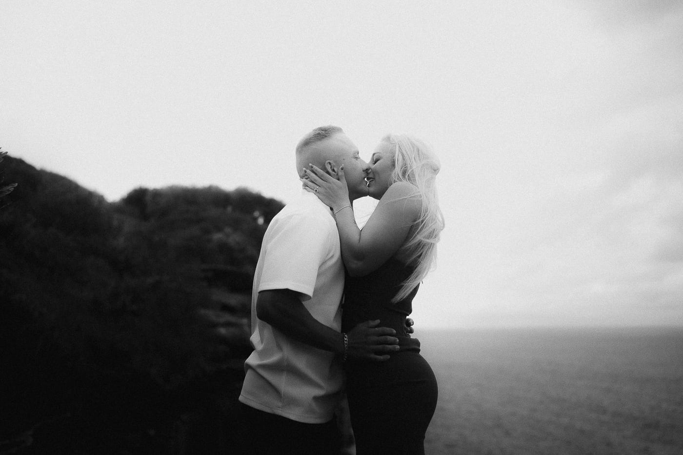 Lachlan and Kirra’s Surprise Proposal at Diamond Bay Cliffs | Sydney Coastal Engagement Photography