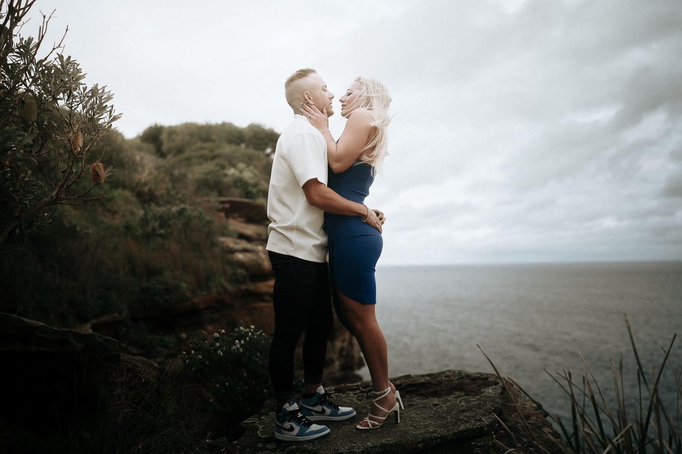 Lachlan and Kirra’s Surprise Proposal at Diamond Bay Cliffs | Sydney Coastal Engagement Photography