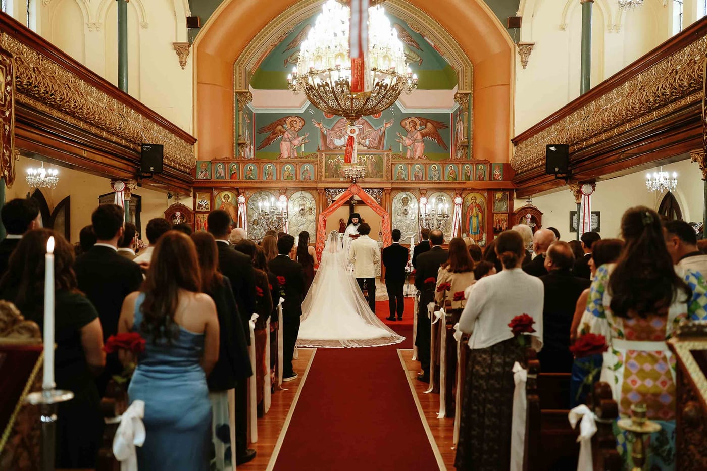 Maria and Harry's Greek Orthodox Wedding from Saint Sophia Church to Royal Botanic Garden Sydney and Queen Victoria Building Reception