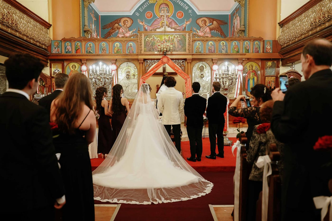 Maria and Harry's Greek Orthodox Wedding from Saint Sophia Church to Royal Botanic Garden Sydney and Queen Victoria Building Reception