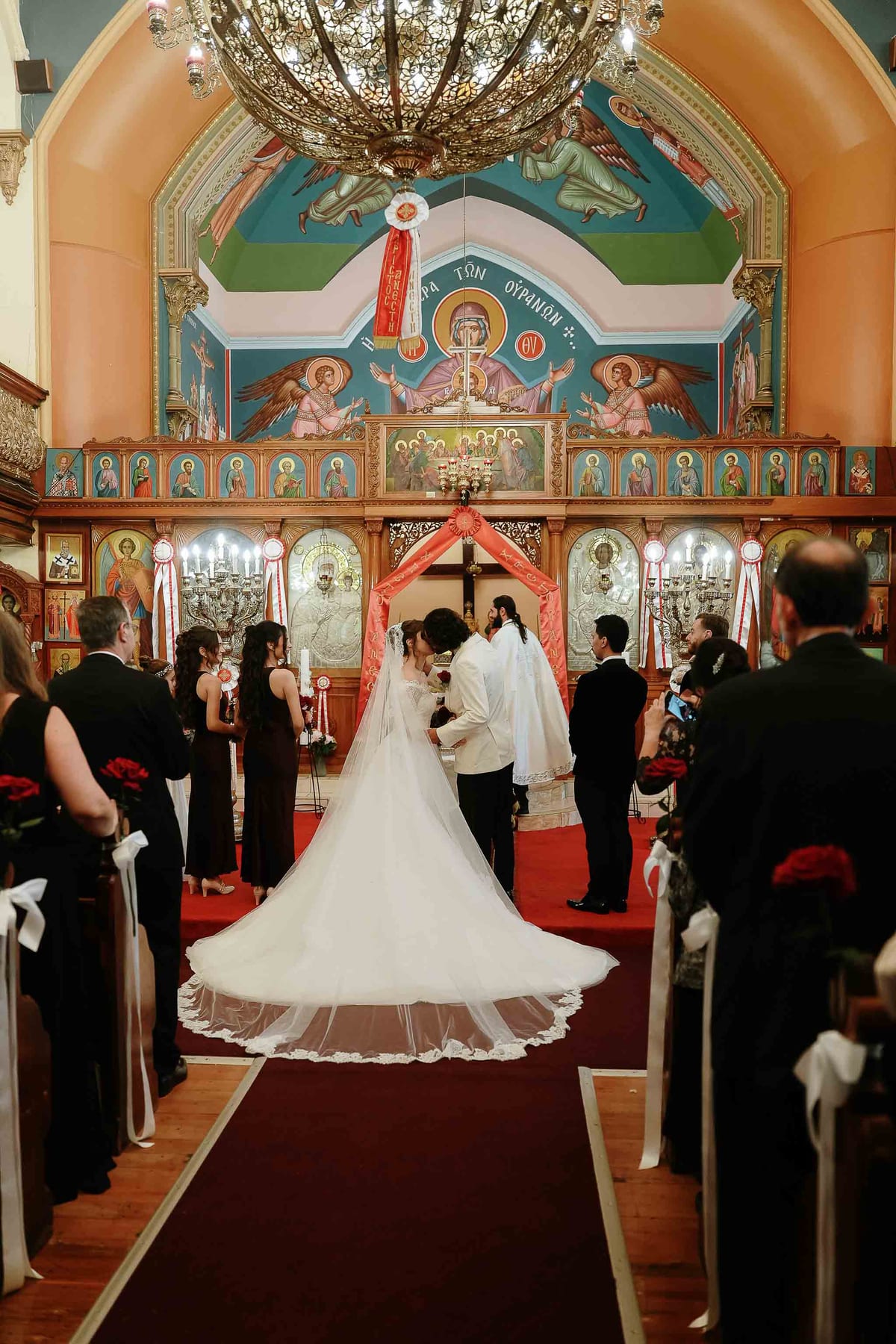 Maria and Harry's Greek Orthodox Wedding from Saint Sophia Church to Royal Botanic Garden Sydney and Queen Victoria Building Reception