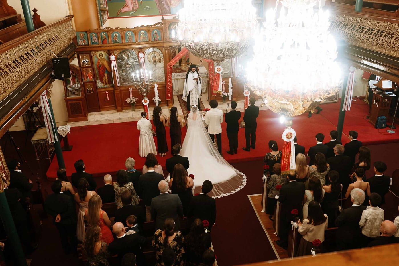 Maria and Harry's Greek Orthodox Wedding from Saint Sophia Church to Royal Botanic Garden Sydney and Queen Victoria Building Reception