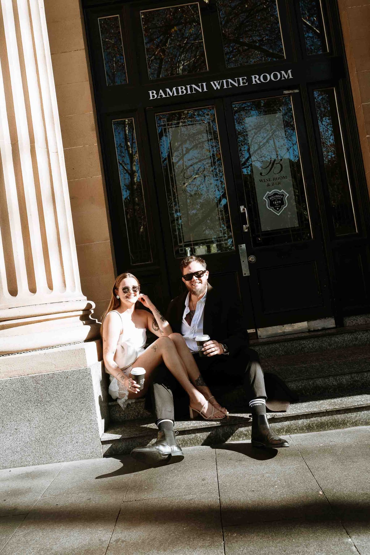Kaylee and Zach's Pre Wedding Session Across Sydney City from Bambini Restaurant to St Marys Cathedral and Hyde Park