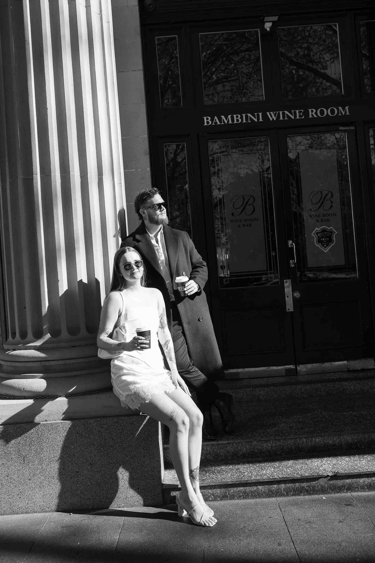 Kaylee and Zach's Pre Wedding Session Across Sydney City from Bambini Restaurant to St Marys Cathedral and Hyde Park