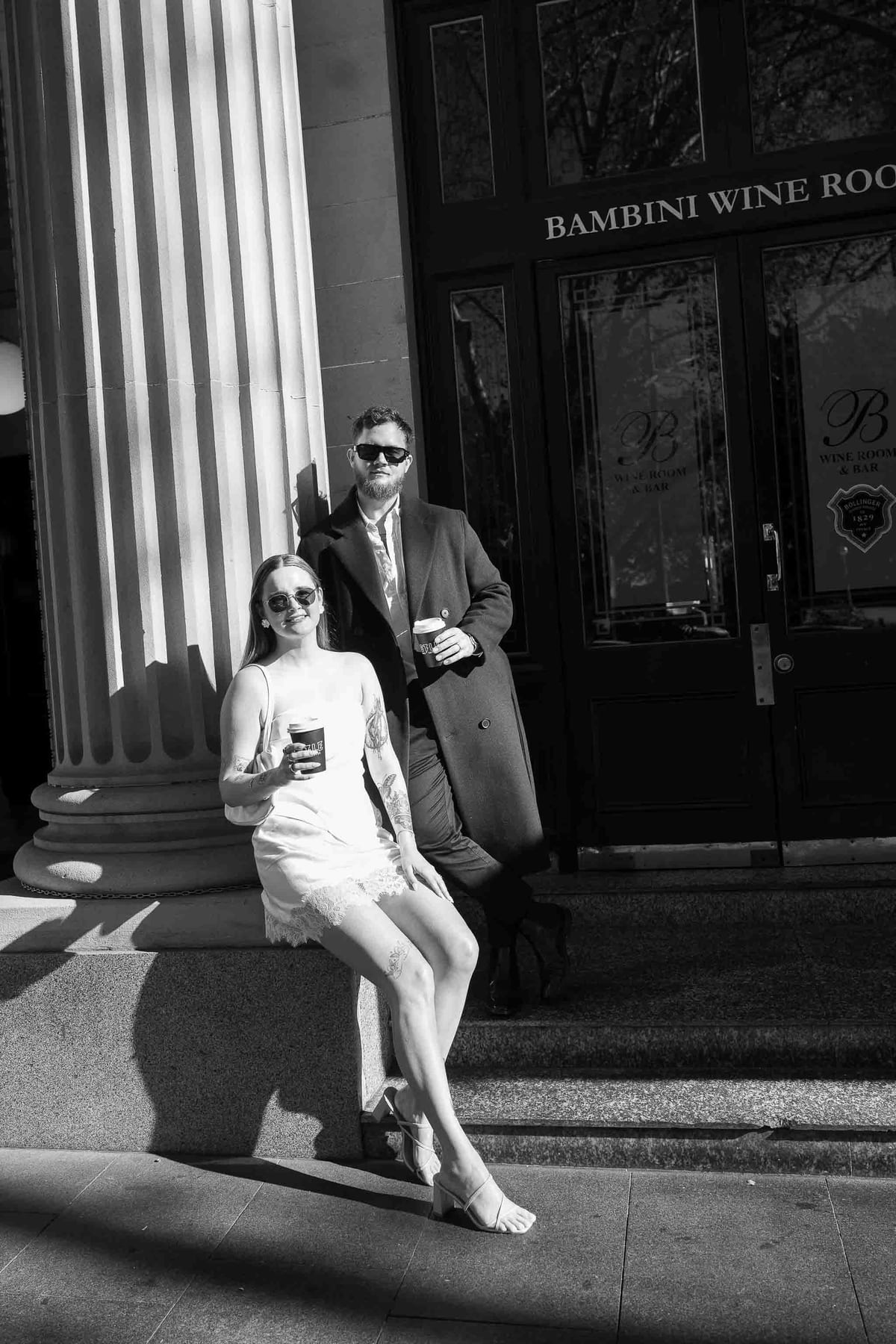Kaylee and Zach's Pre Wedding Session Across Sydney City from Bambini Restaurant to St Marys Cathedral and Hyde Park