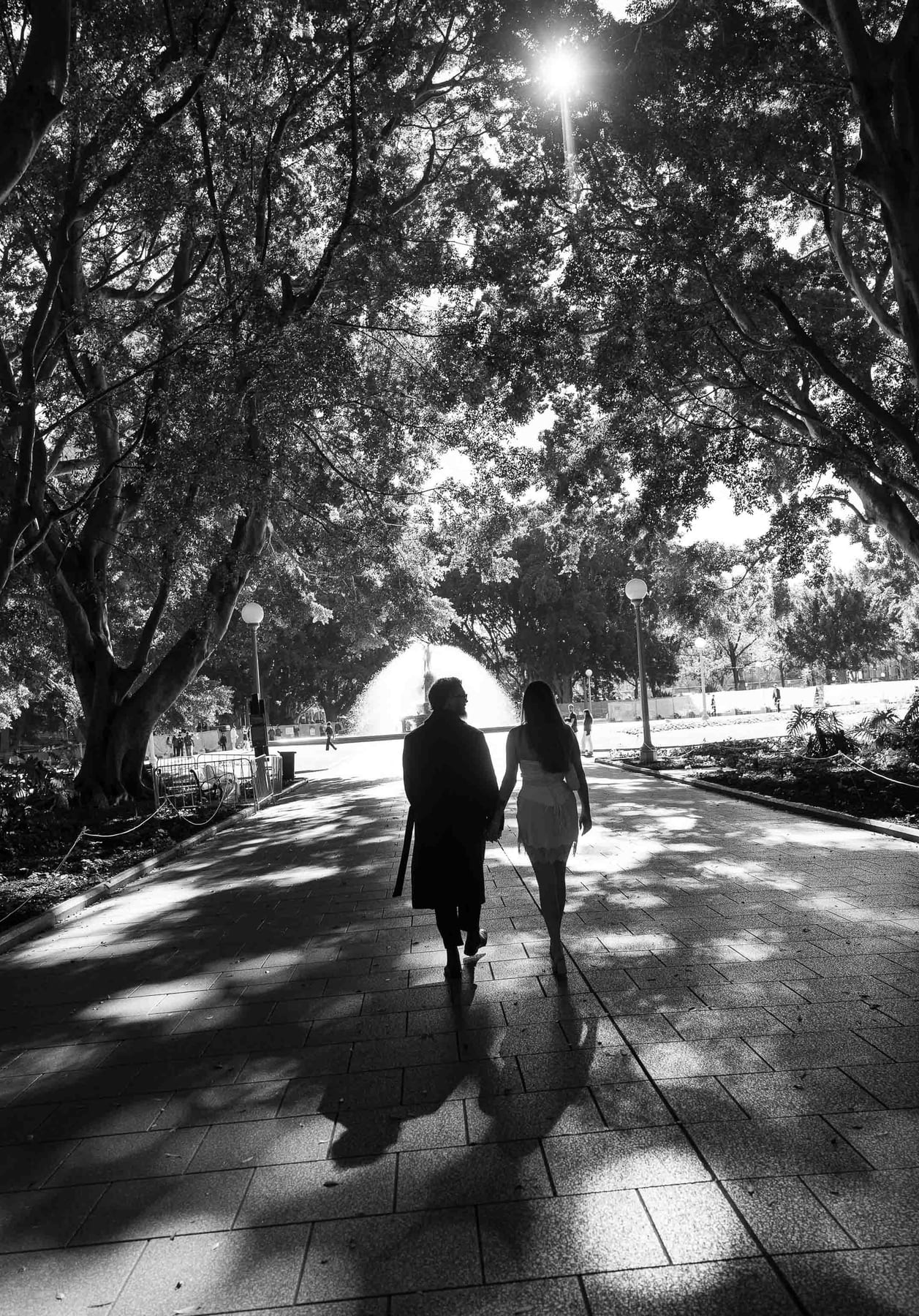 Kaylee and Zach's Pre Wedding Session Across Sydney City from Bambini Restaurant to St Marys Cathedral and Hyde Park