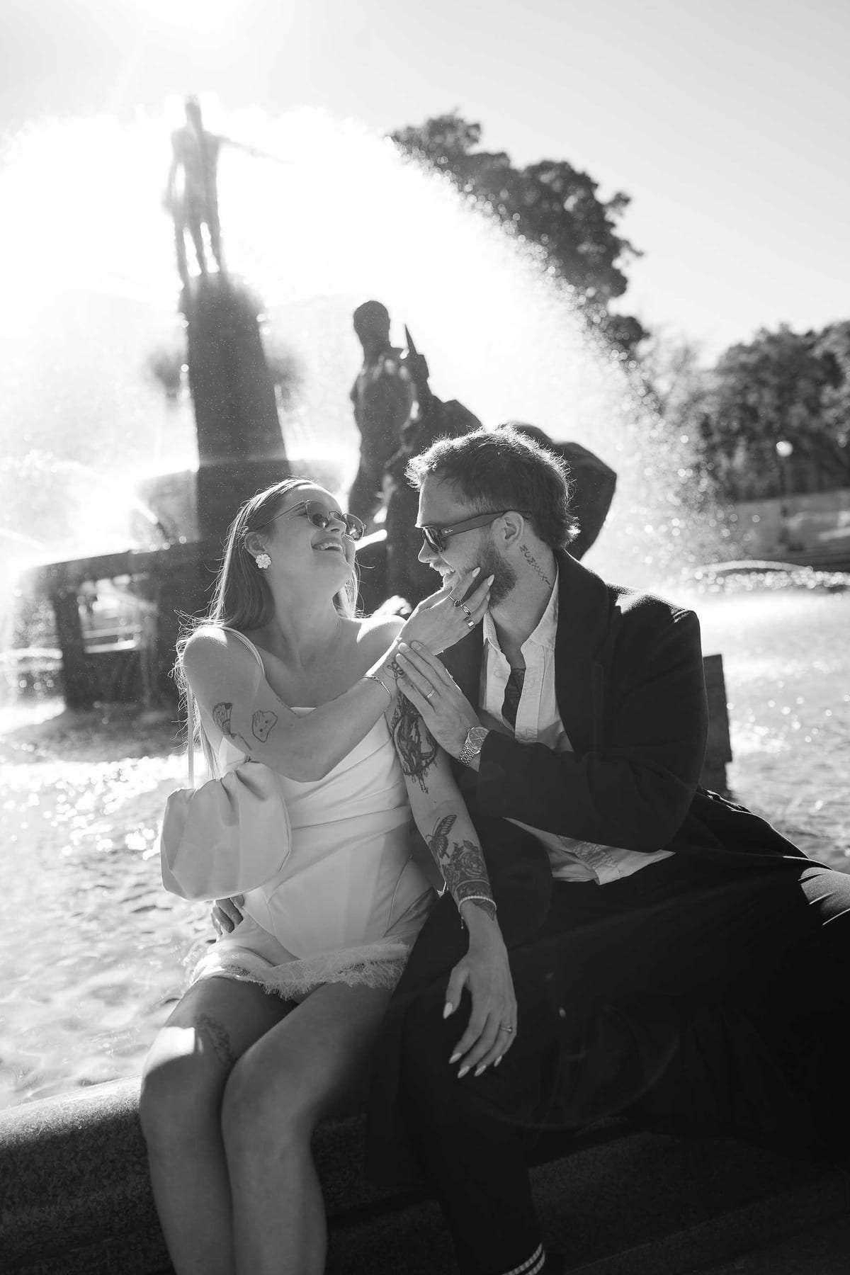Kaylee and Zach's Pre Wedding Session Across Sydney City from Bambini Restaurant to St Marys Cathedral and Hyde Park