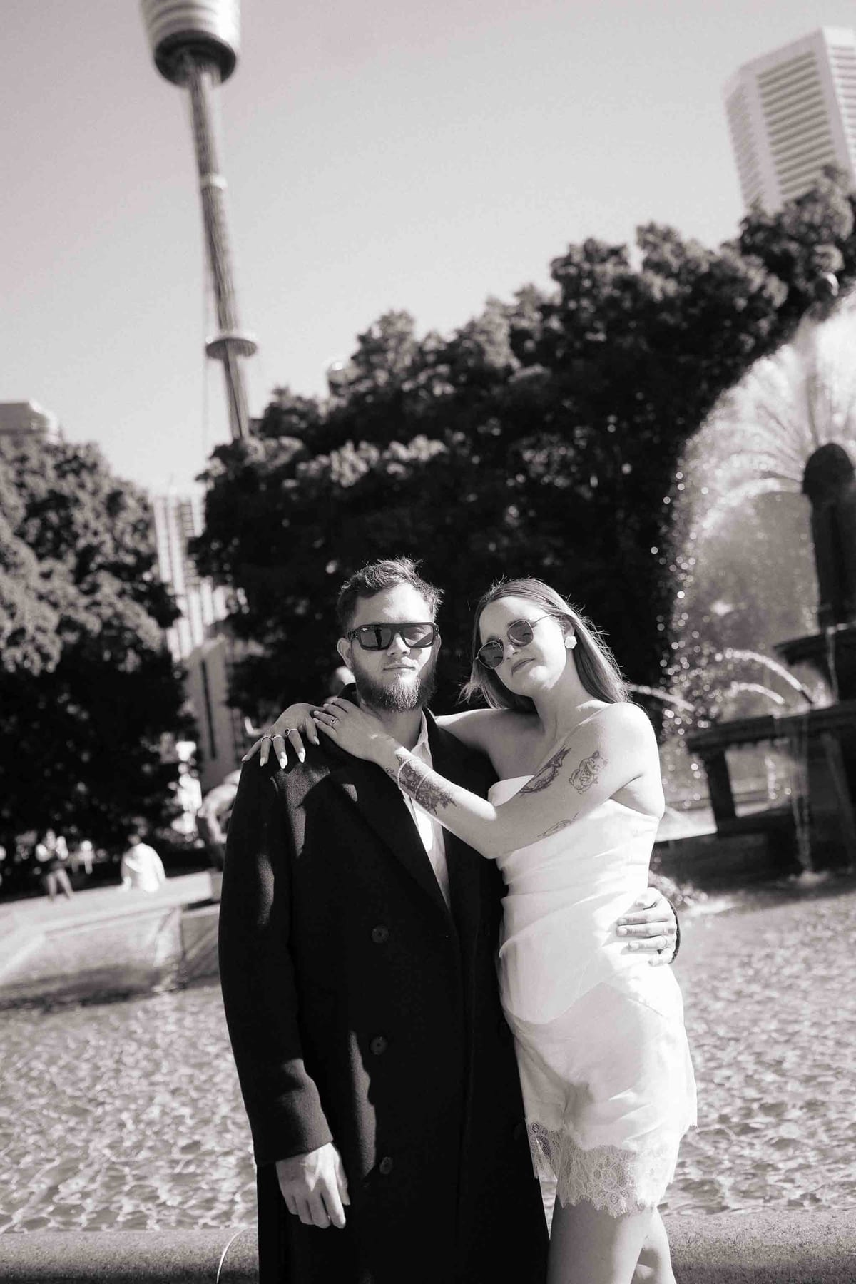 Kaylee and Zach's Pre Wedding Session Across Sydney City from Bambini Restaurant to St Marys Cathedral and Hyde Park