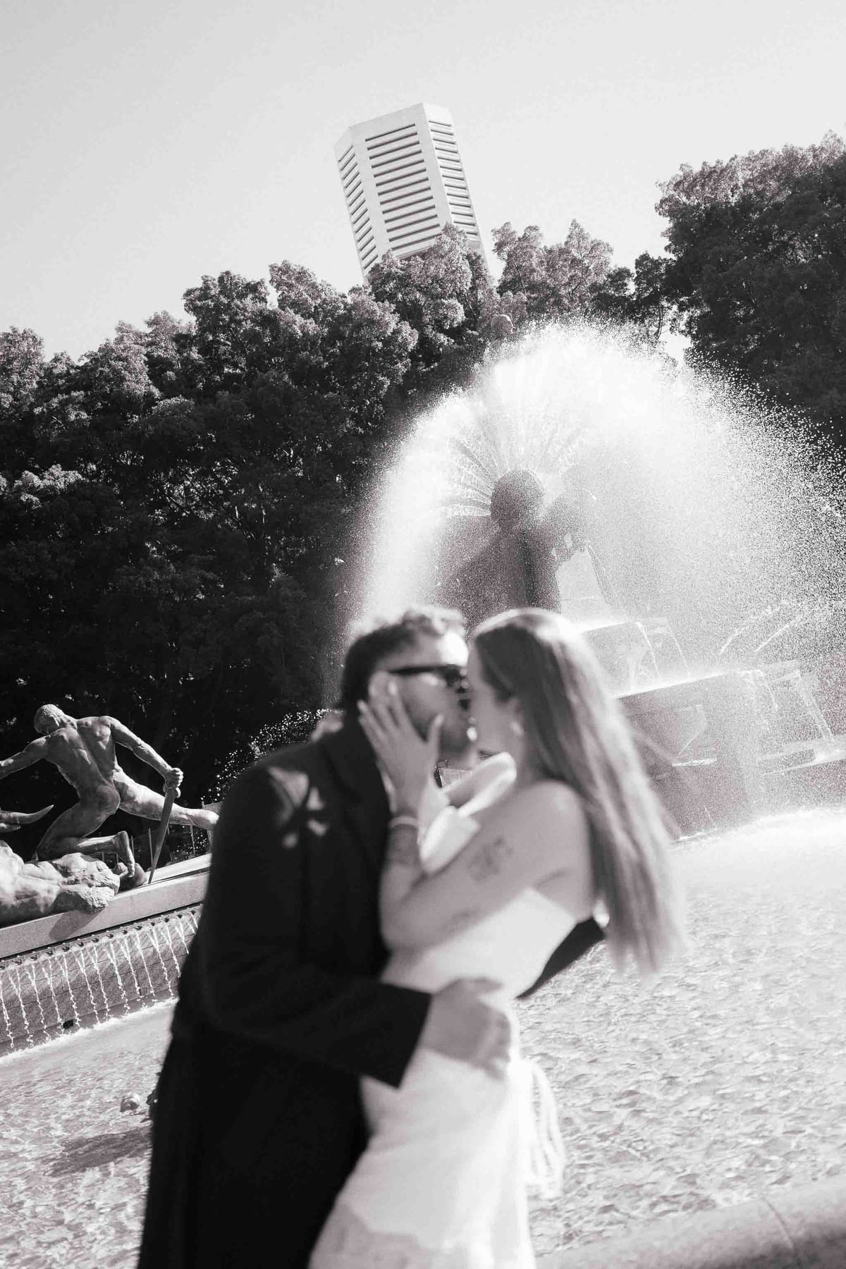 Kaylee and Zach's Pre Wedding Session Across Sydney City from Bambini Restaurant to St Marys Cathedral and Hyde Park