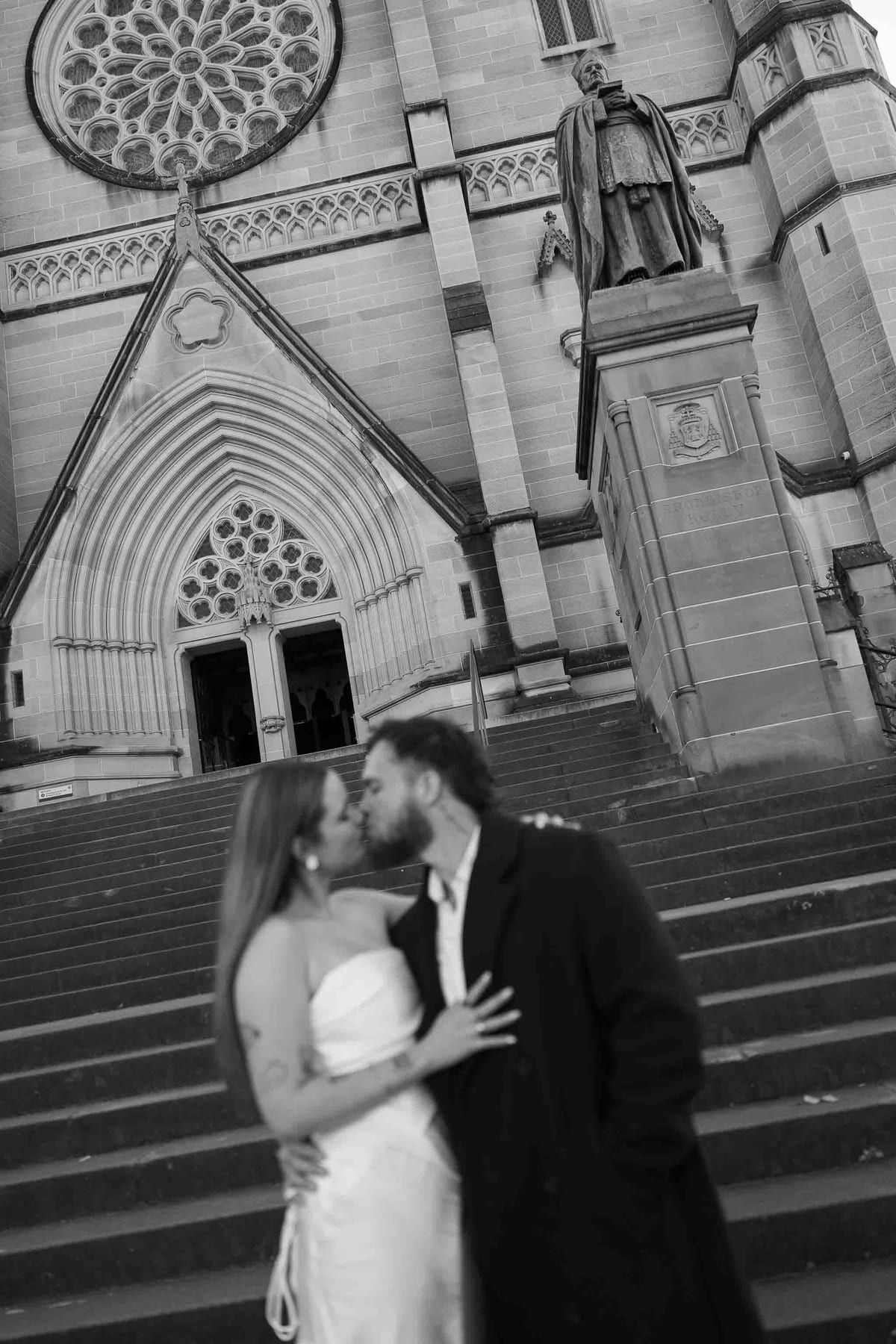 Kaylee and Zach's Pre Wedding Session Across Sydney City from Bambini Restaurant to St Marys Cathedral and Hyde Park