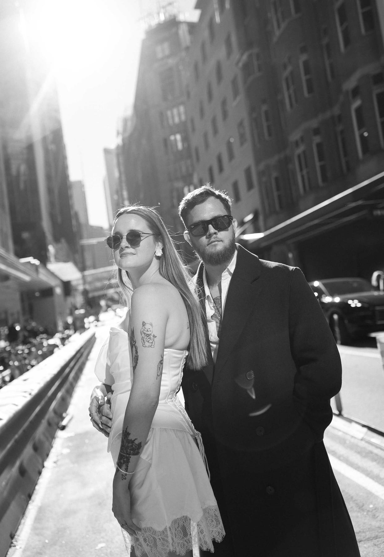 Kaylee and Zach's Pre Wedding Session Across Sydney City from Bambini Restaurant to St Marys Cathedral and Hyde Park