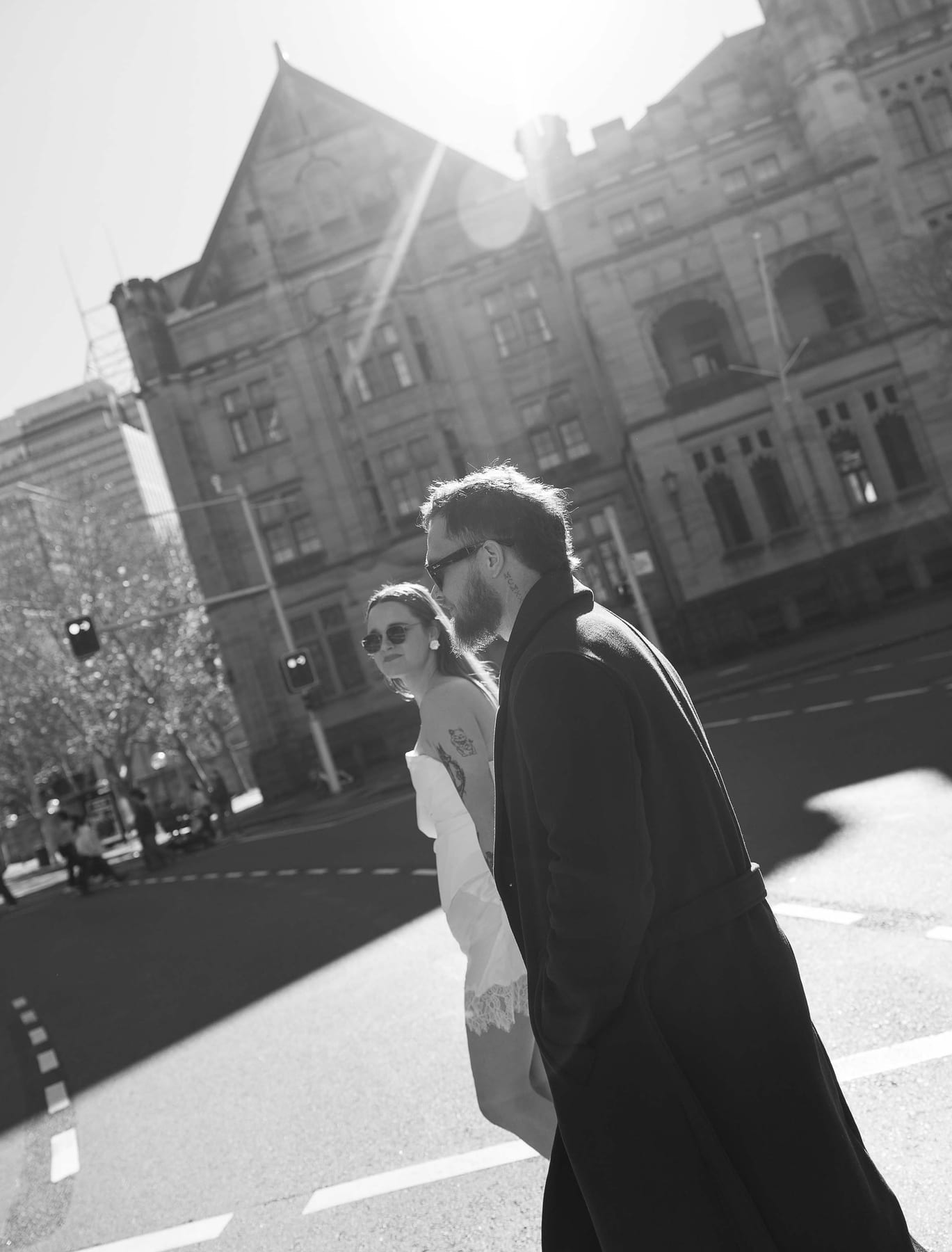 Kaylee and Zach's Pre Wedding Session Across Sydney City from Bambini Restaurant to St Marys Cathedral and Hyde Park